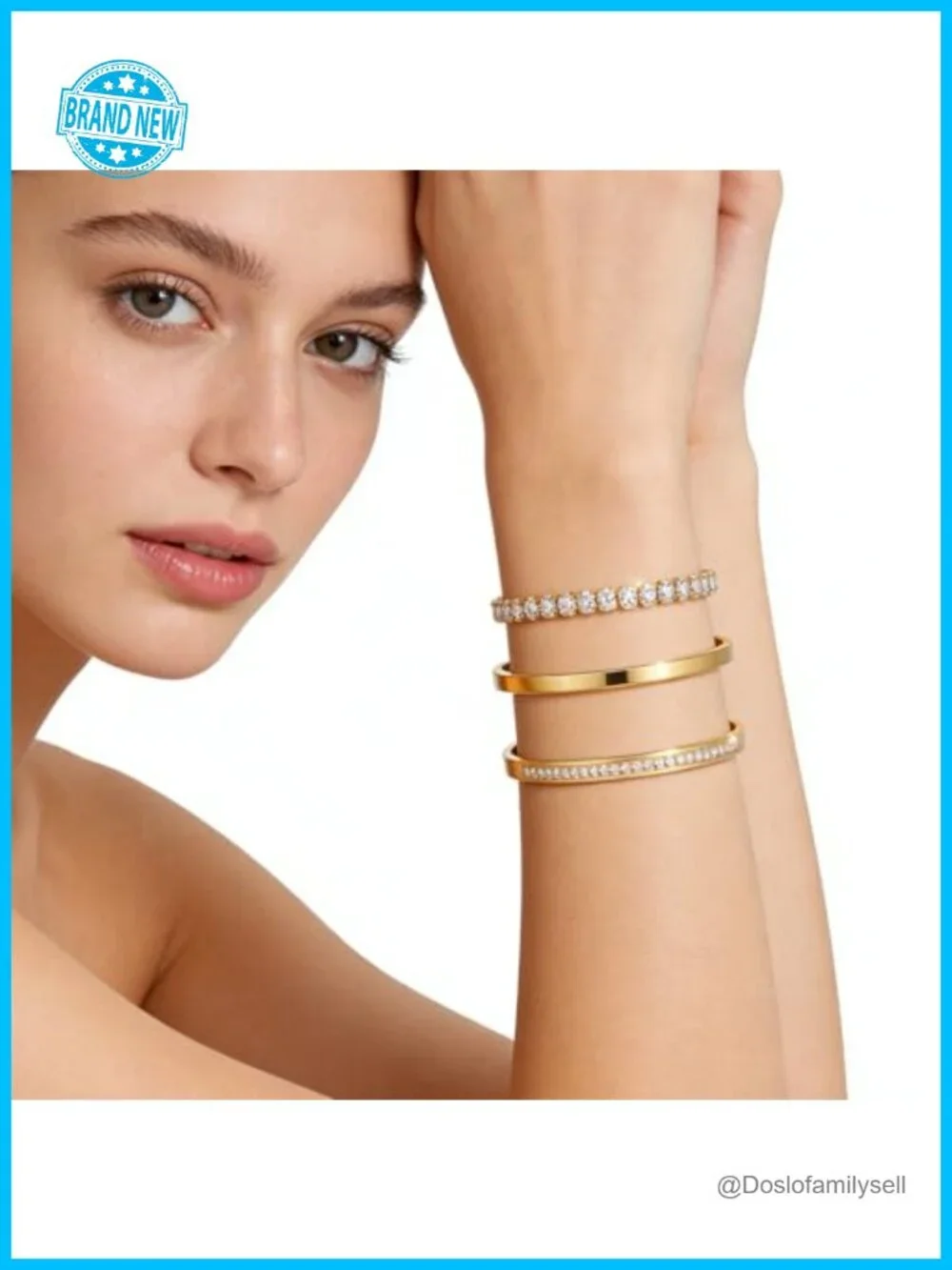 Stainless Steel Bangle Bracelet Set Stackable Non Tarnish